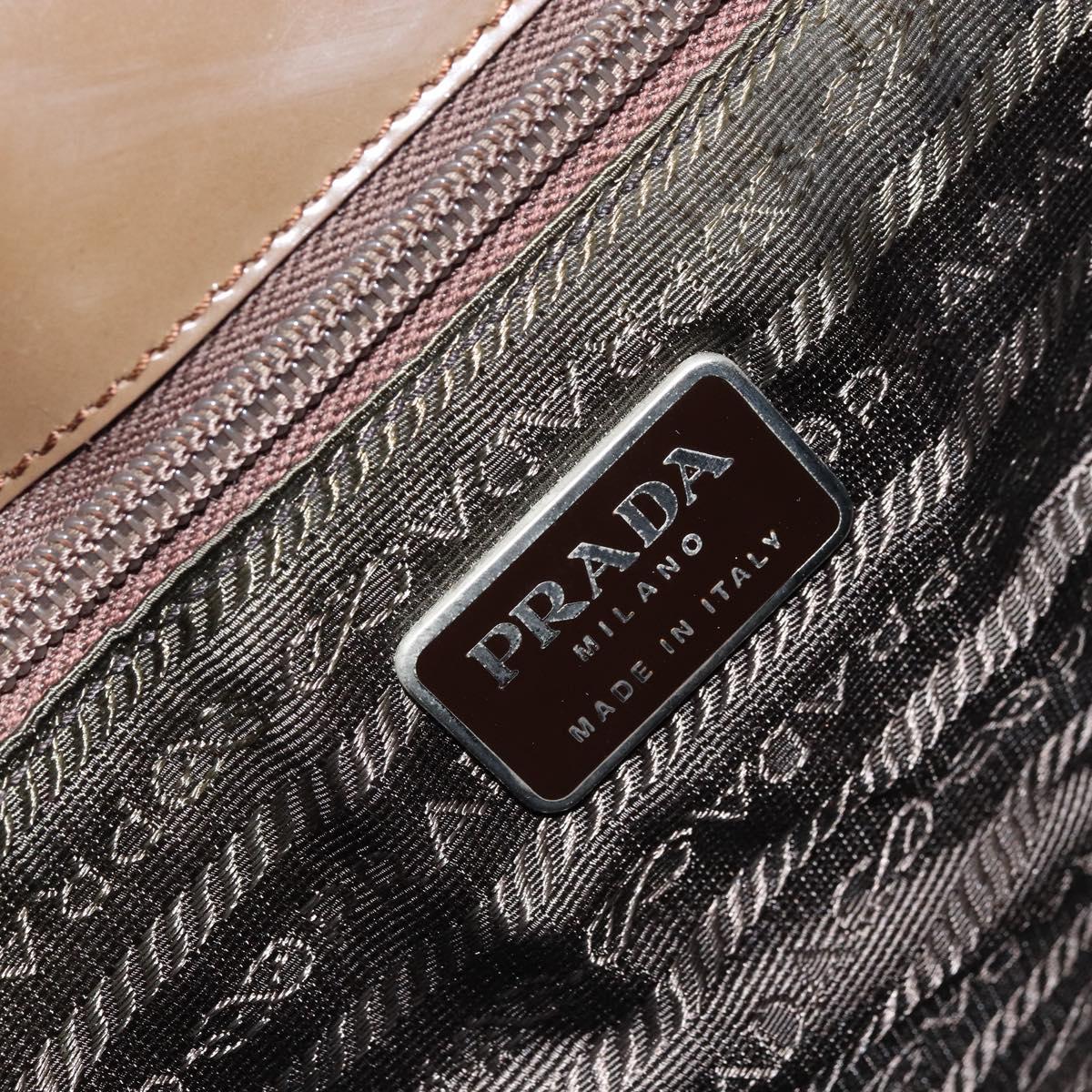 PRADA Tote Bag Patent leather Brown Auth 172898