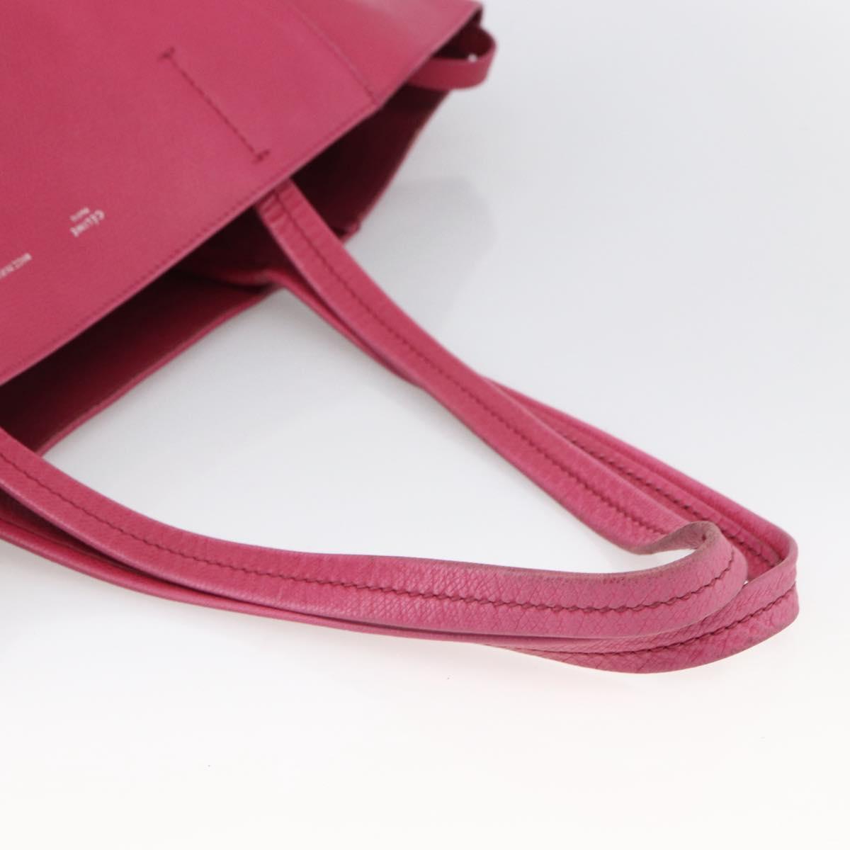 CELINE Cabas Phantom Tote Bag Leather Pink Gold Auth 172899