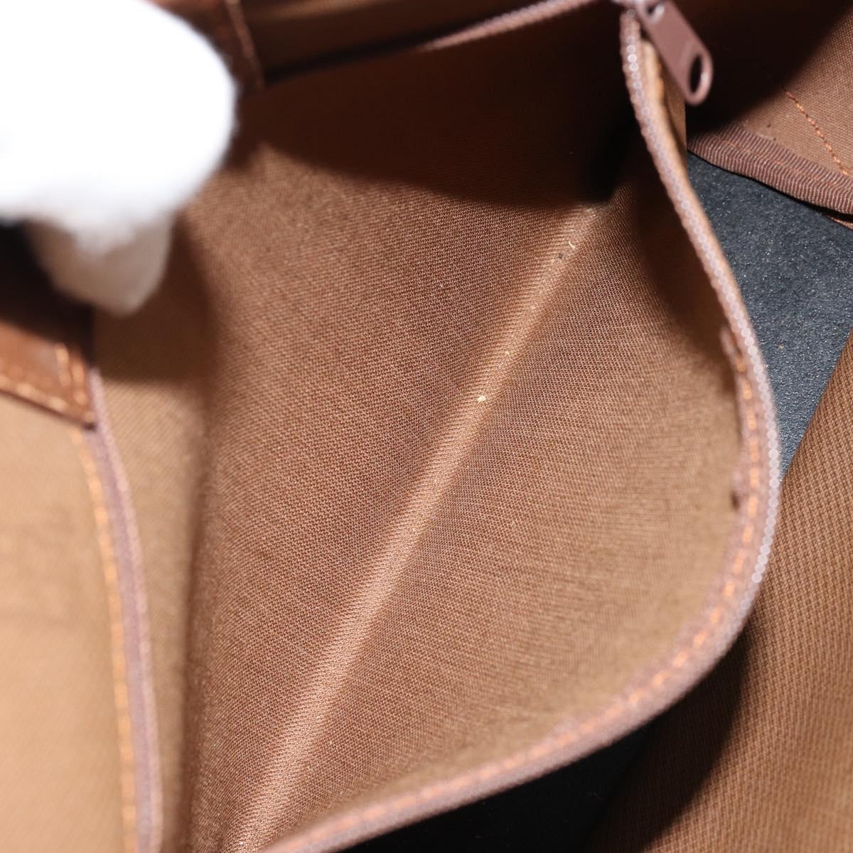 Burberrys Nova Check Hand Bag Canvas Beige Gold Auth 172901