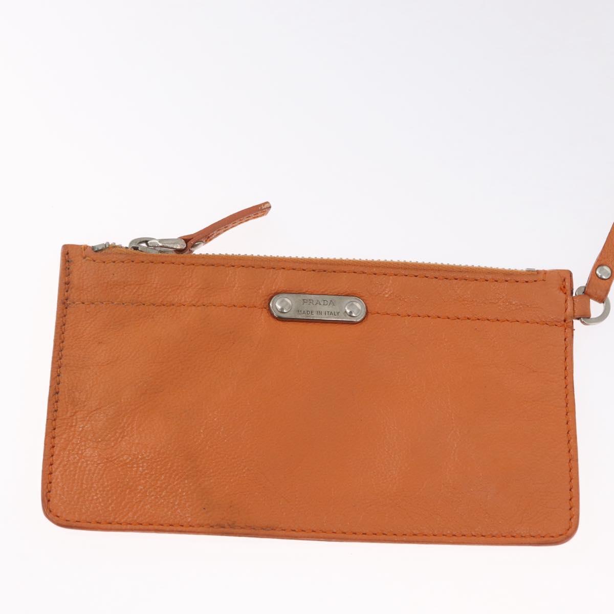 PRADA Studs Shoulder Bag Leather plastic Brown Silver Auth 172906SAV