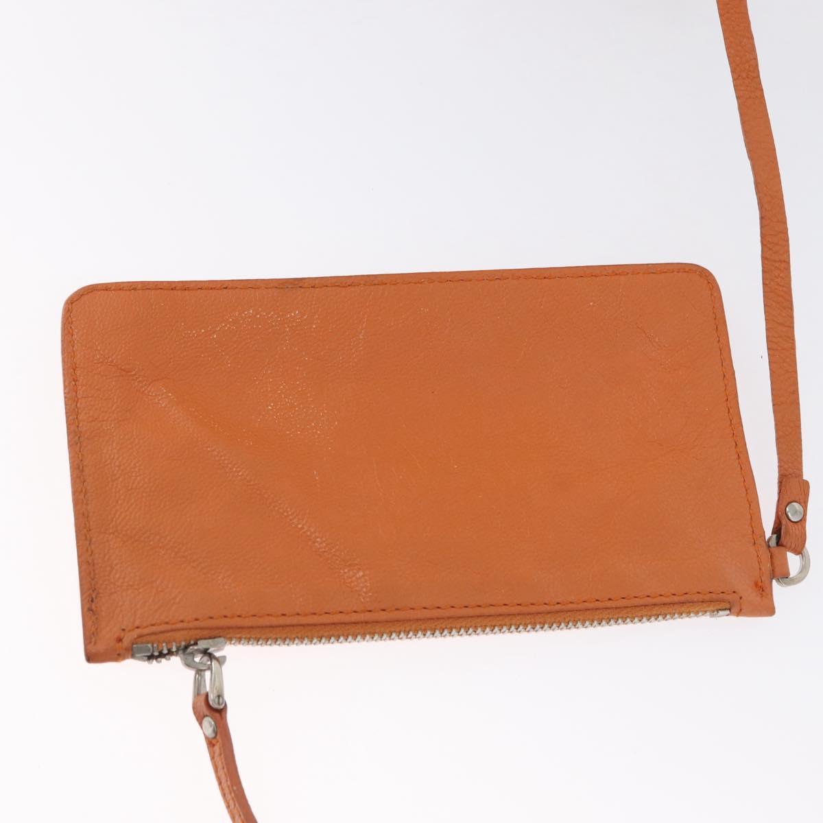 PRADA Studs Shoulder Bag Leather plastic Brown Silver Auth 172906SAV