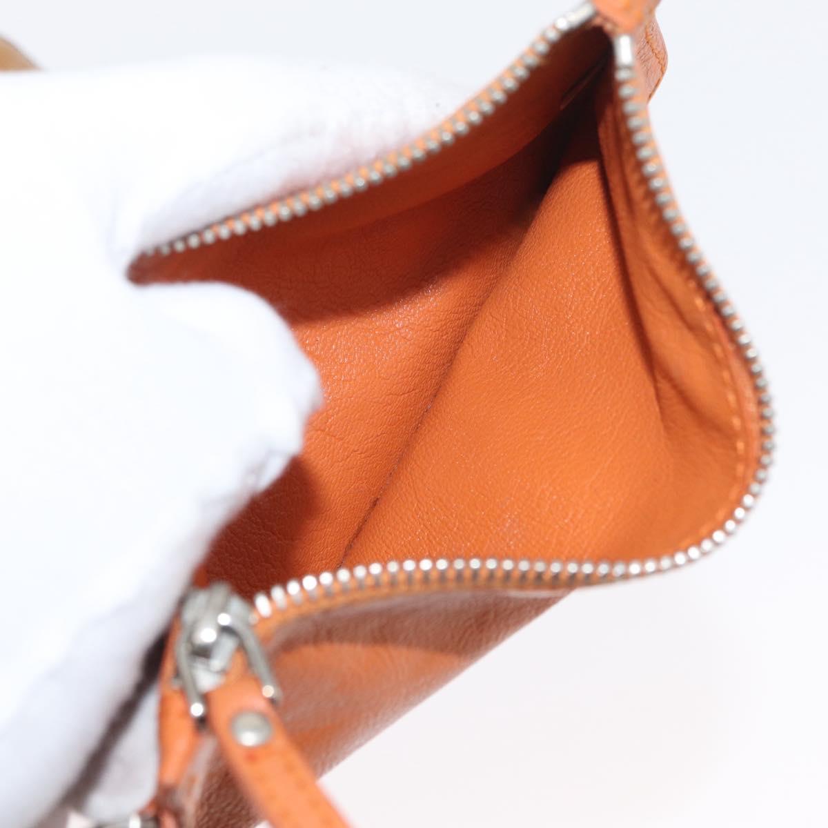 PRADA Studs Shoulder Bag Leather plastic Brown Silver Auth 172906SAV