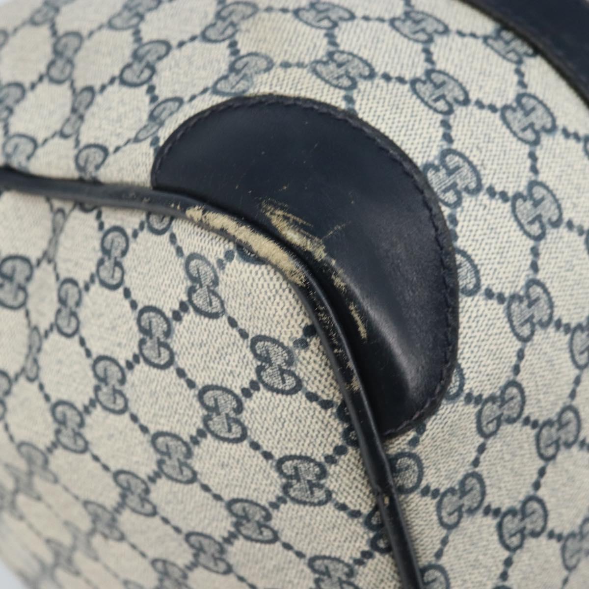 GUCCI GG Supreme Boston Bag PVC Navy Gold Auth 172914