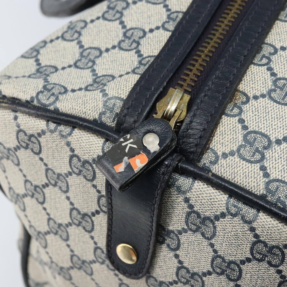 GUCCI GG Supreme Boston Bag PVC Navy Gold Auth 172914