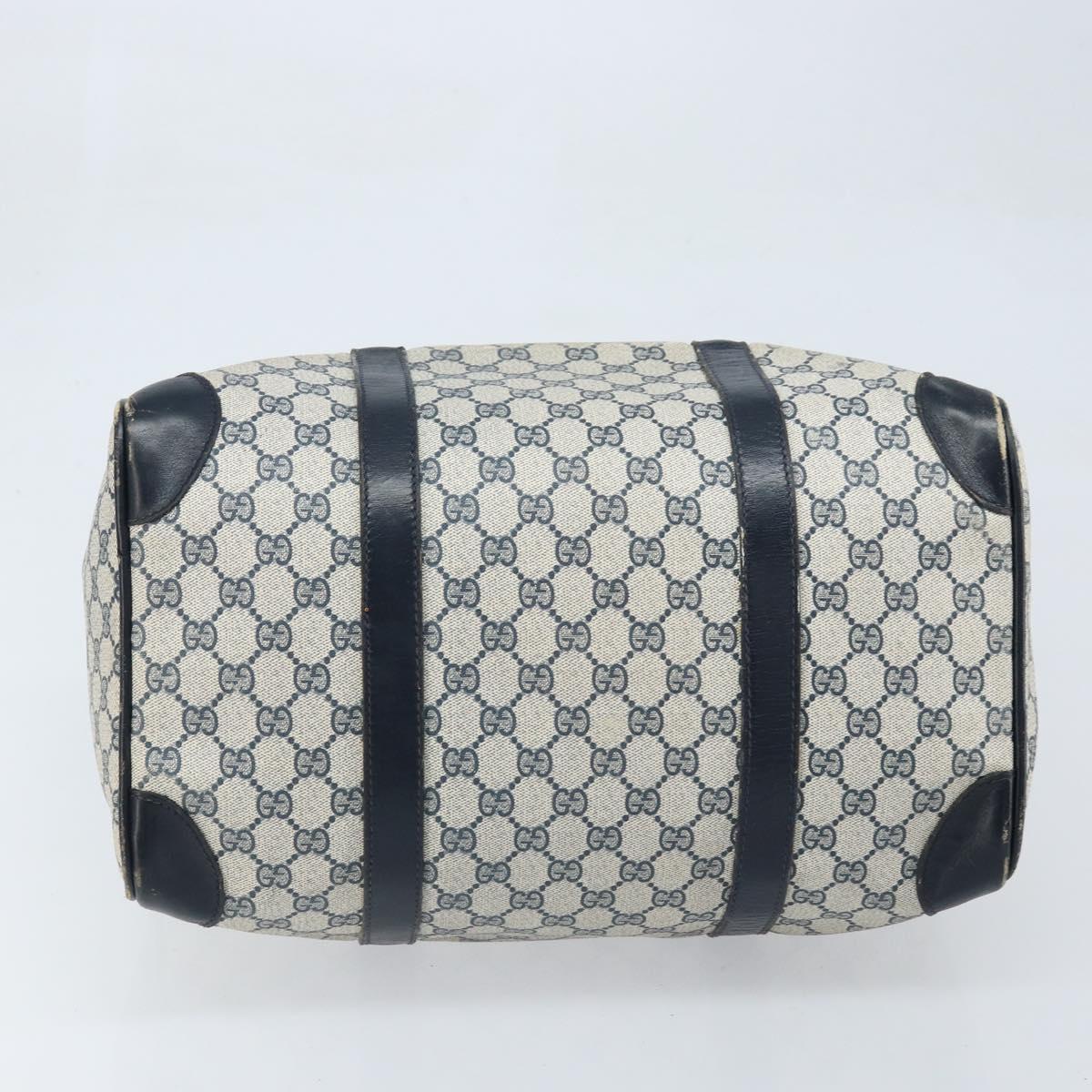 GUCCI GG Supreme Boston Bag PVC Navy Gold Auth 172914