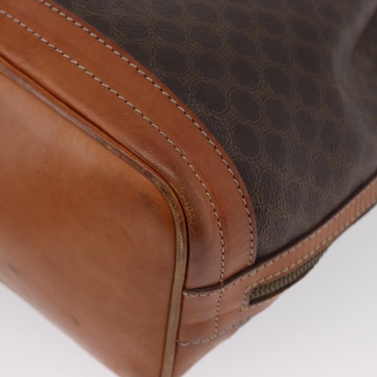 CELINE Macadam Canvas purse Shoulder Bag PVC Leather Brown Gold Auth 172917