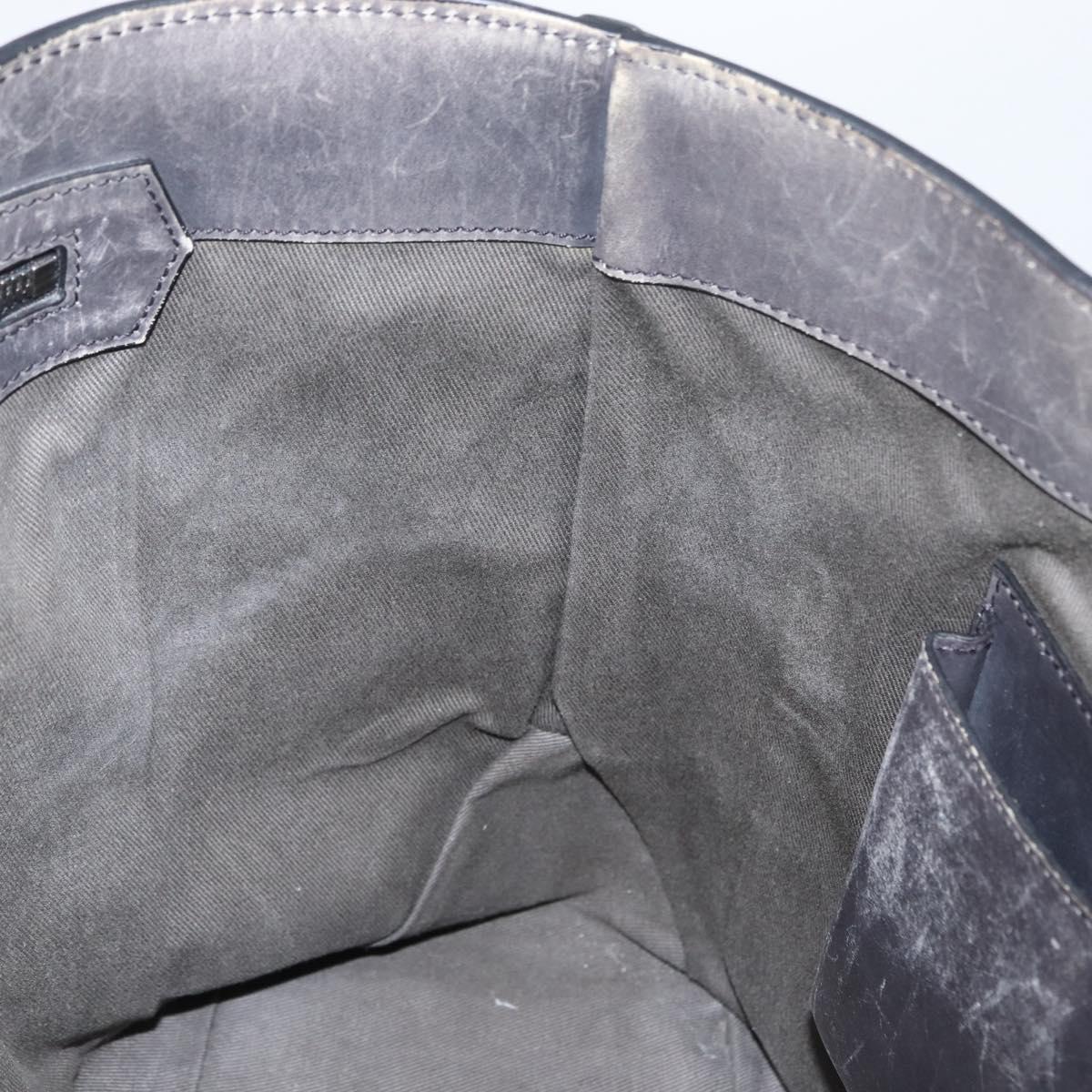 Berluti Calligraphy To Joule Tote Bag Leather Black Silver Auth 172921