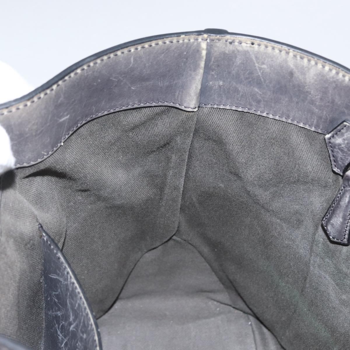 Berluti Calligraphy To Joule Tote Bag Leather Black Silver Auth 172921