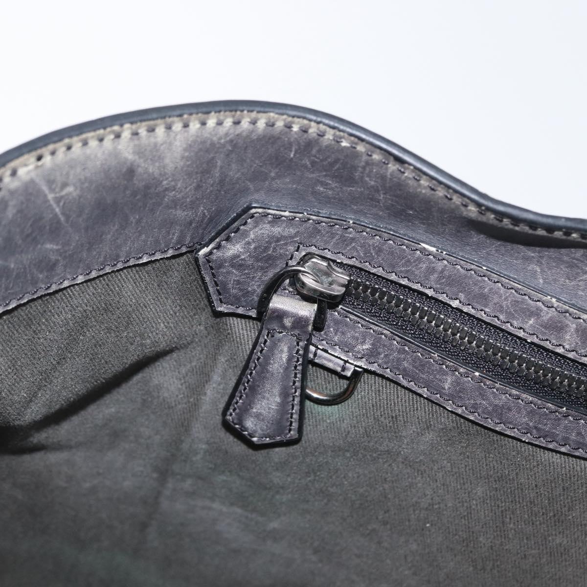 Berluti Calligraphy To Joule Tote Bag Leather Black Silver Auth 172921