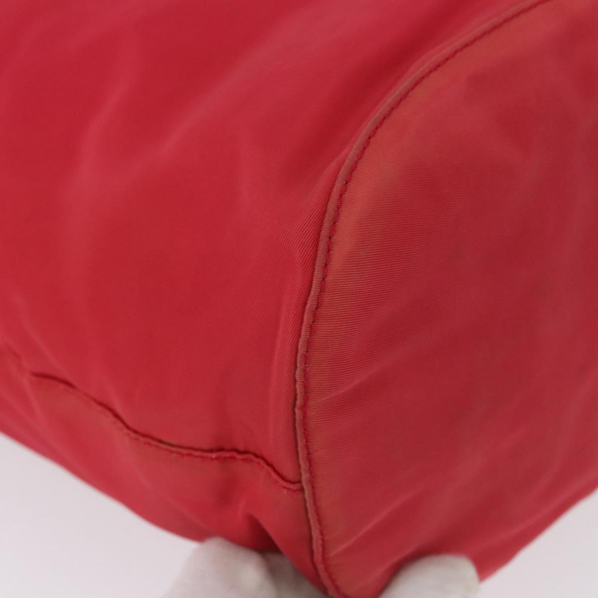 PRADA Plastic Hand Bag Nylon Red Clear Auth 172925