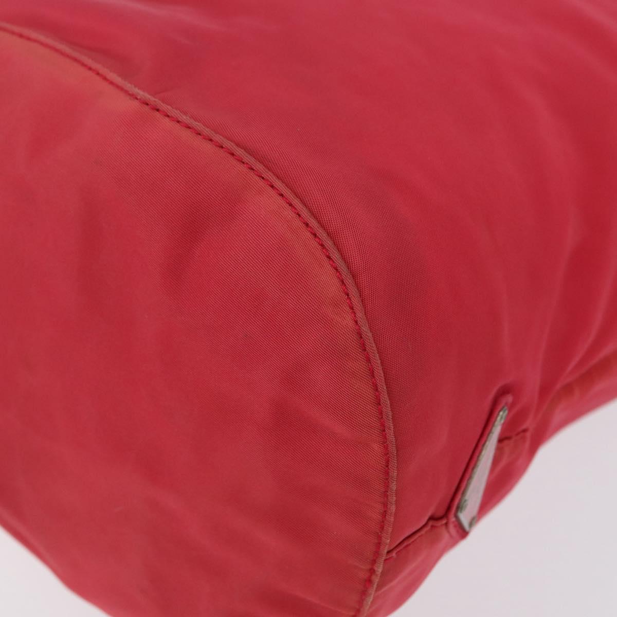 PRADA Plastic Hand Bag Nylon Red Clear Auth 172925