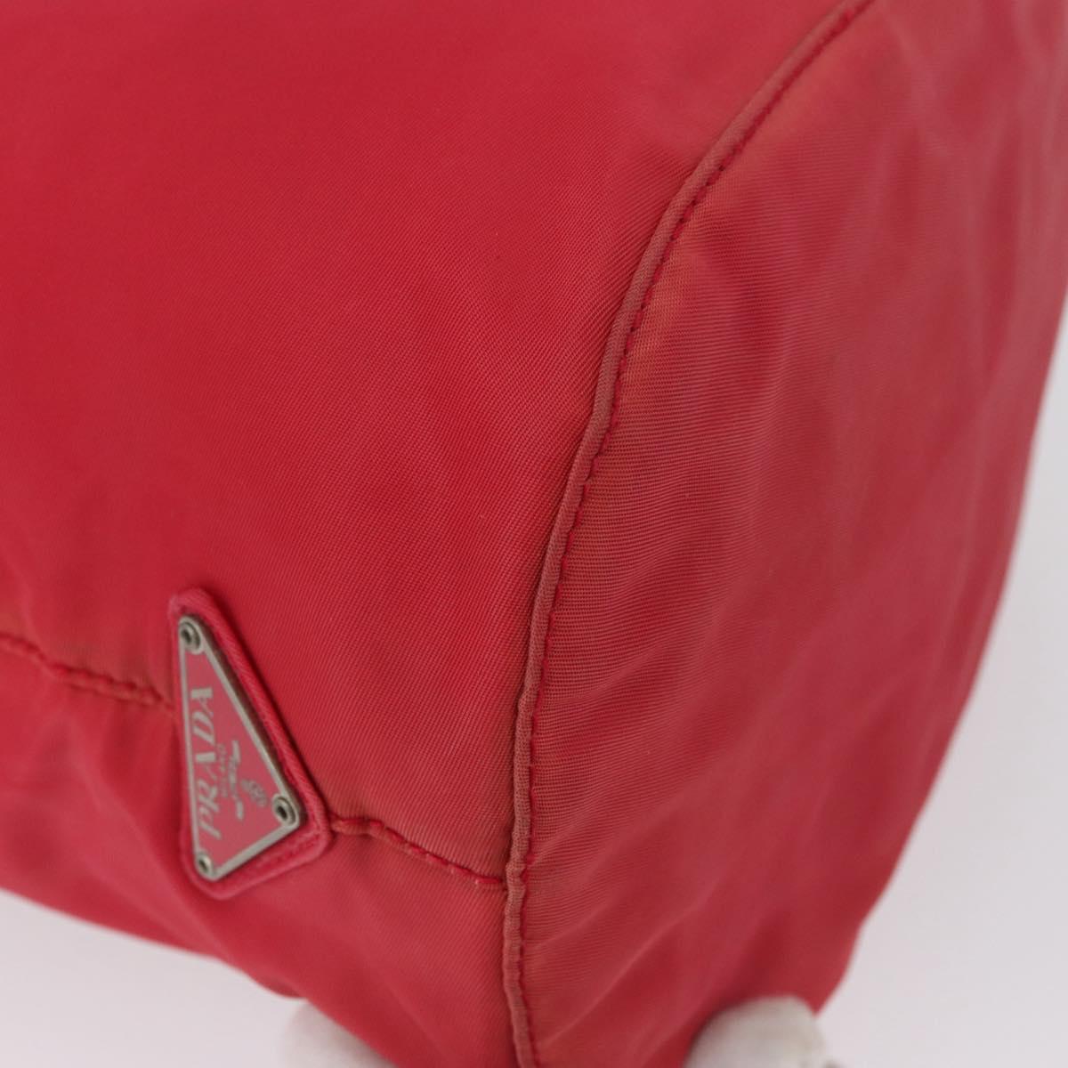 PRADA Plastic Hand Bag Nylon Red Clear Auth 172925