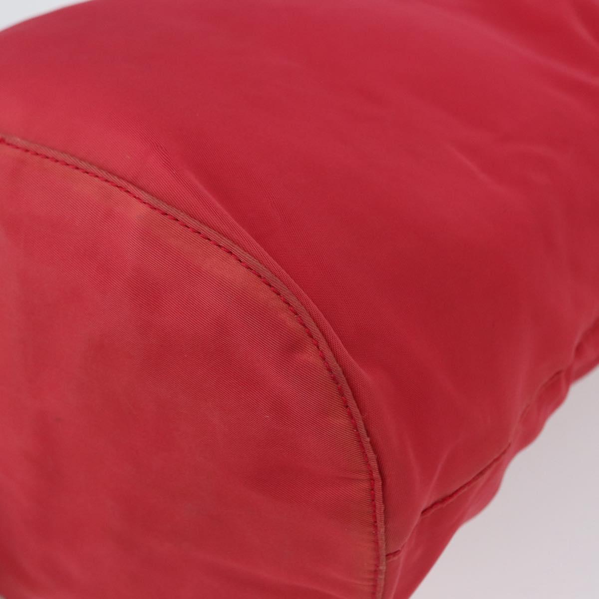 PRADA Plastic Hand Bag Nylon Red Clear Auth 172925