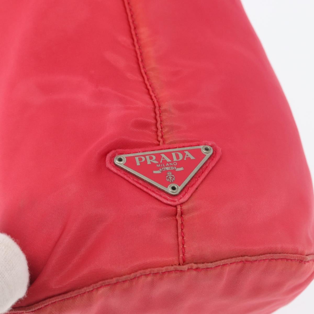 PRADA Plastic Hand Bag Nylon Red Clear Auth 172925