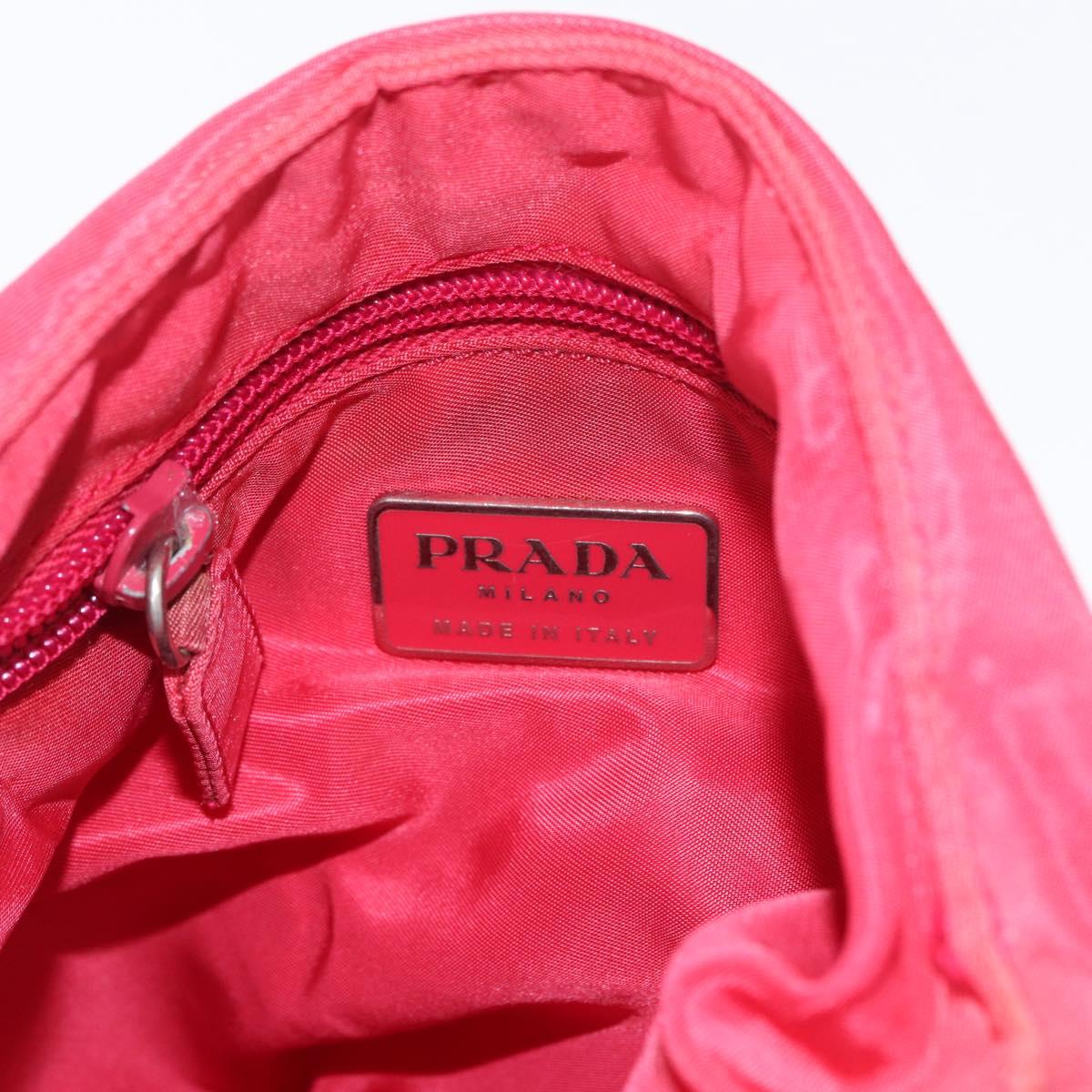 PRADA Plastic Hand Bag Nylon Red Clear Auth 172925