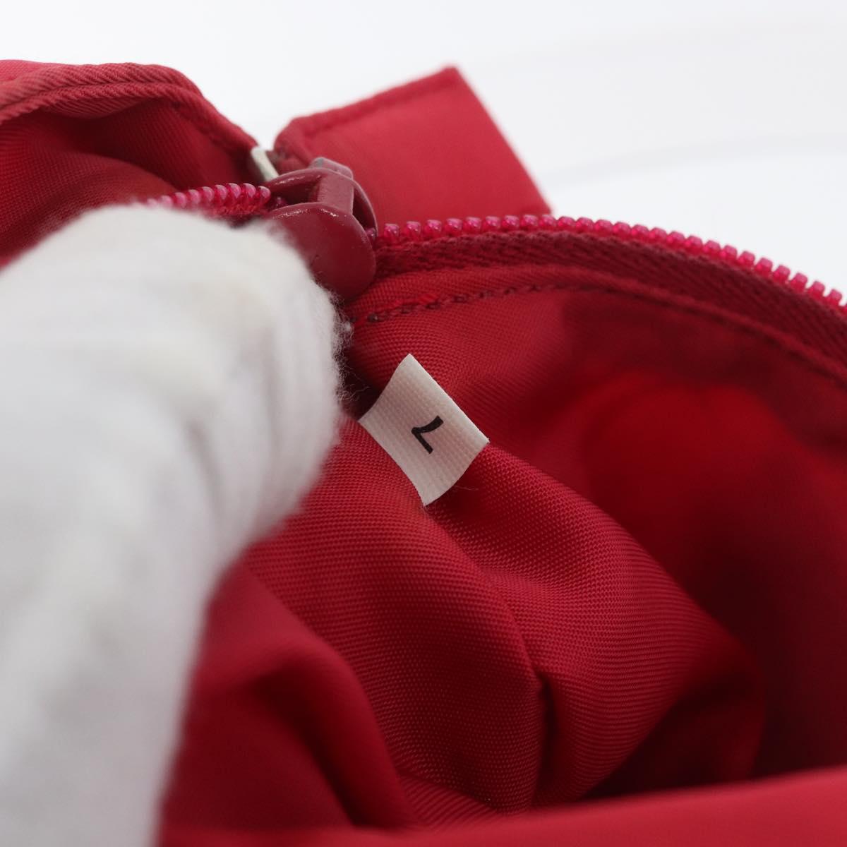 PRADA Plastic Hand Bag Nylon Red Clear Auth 172925