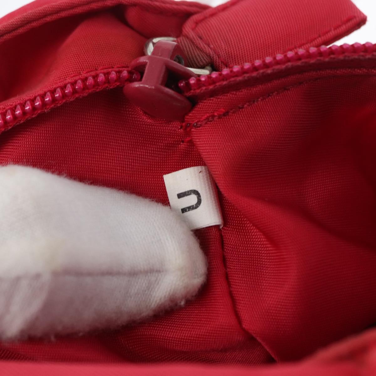 PRADA Plastic Hand Bag Nylon Red Clear Auth 172925
