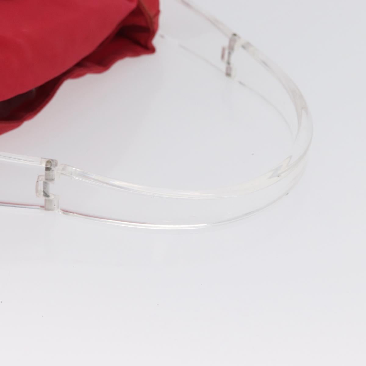 PRADA Plastic Hand Bag Nylon Red Clear Auth 172925