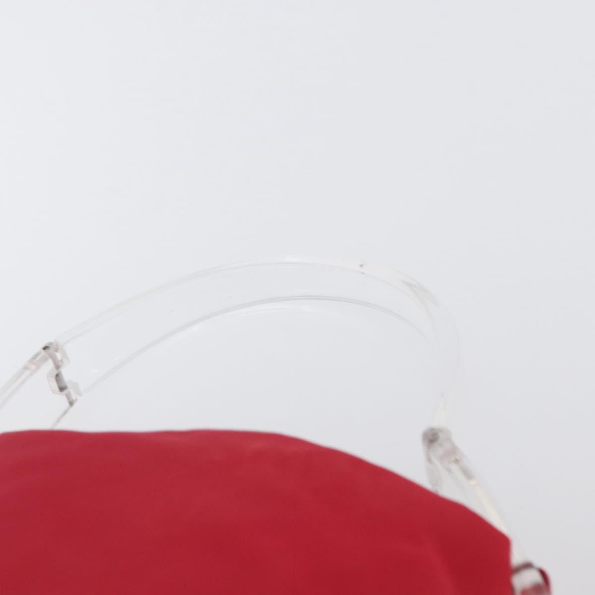 PRADA Plastic Hand Bag Nylon Red Clear Auth 172925