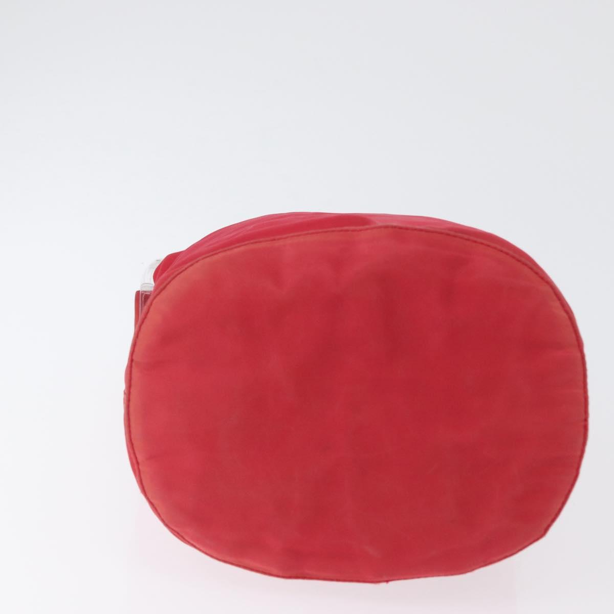 PRADA Plastic Hand Bag Nylon Red Clear Auth 172925