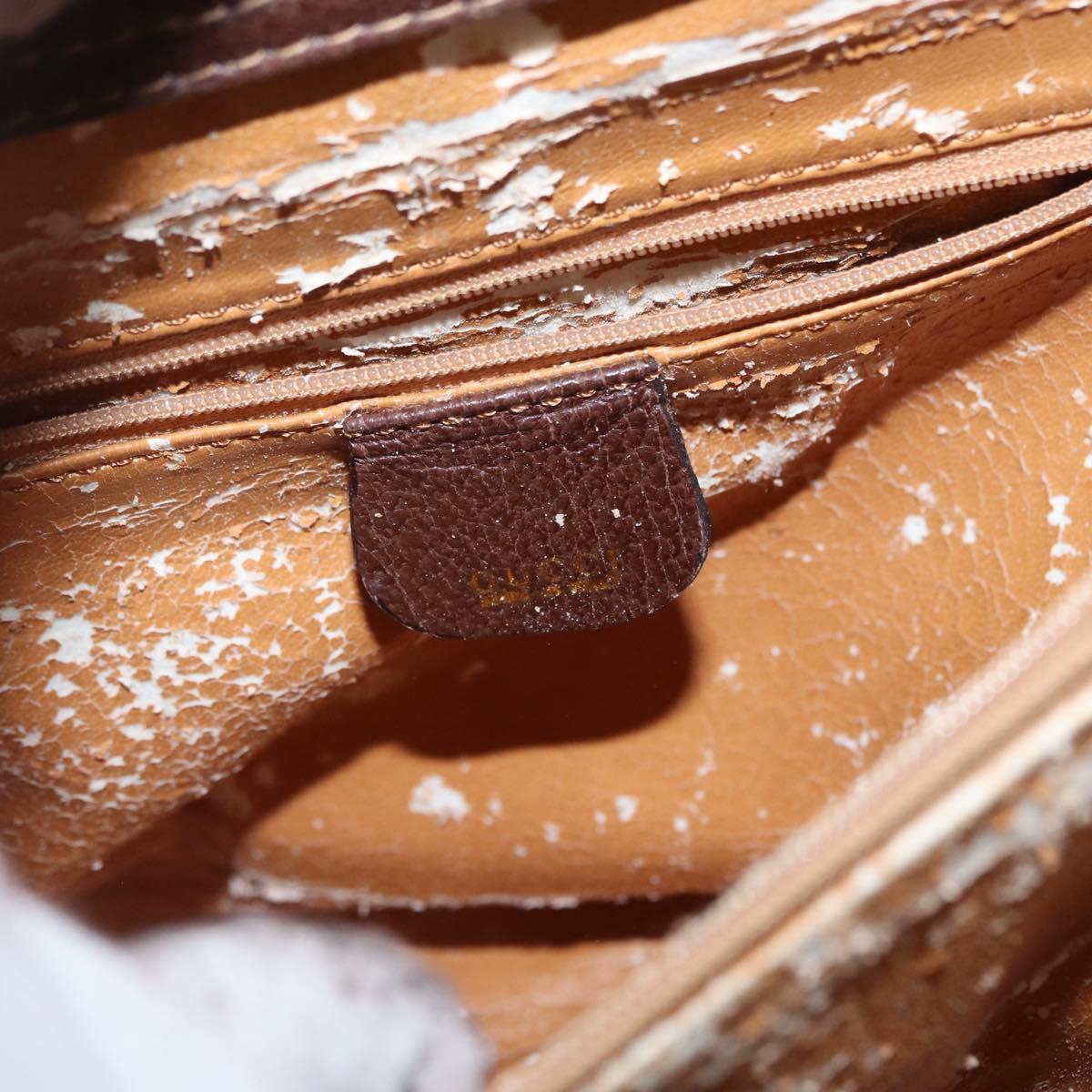 GUCCI Bamboo Hand Bag Leather Brown Gold 002 123 0260 Auth 172931