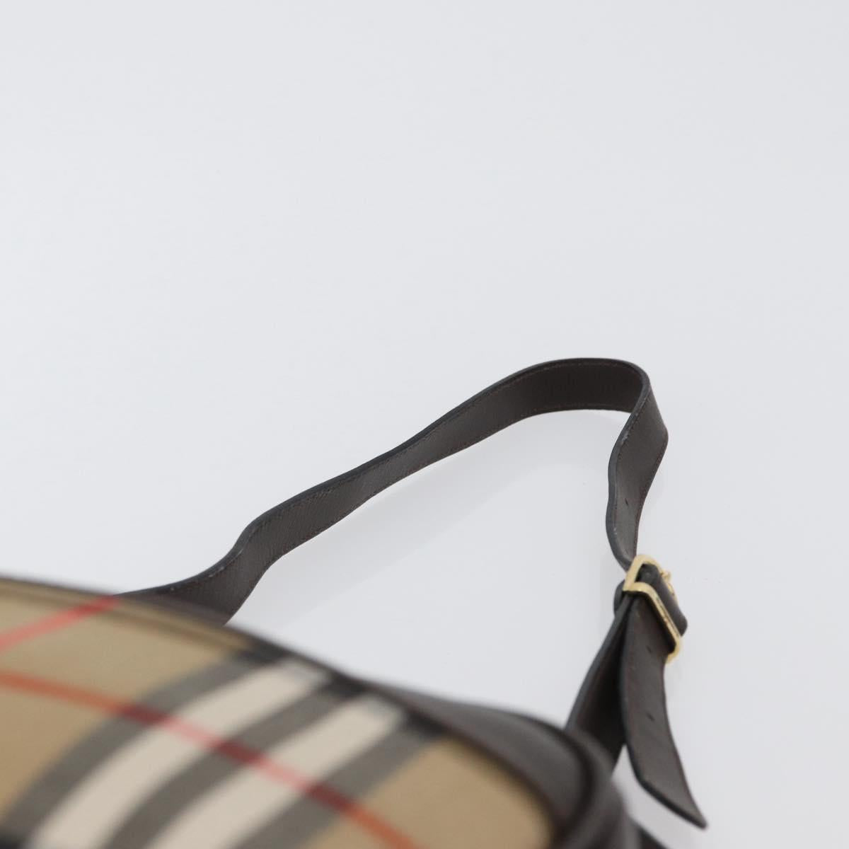 Burberrys Nova Check Shoulder Bag Canvas Beige Gold Auth 172933