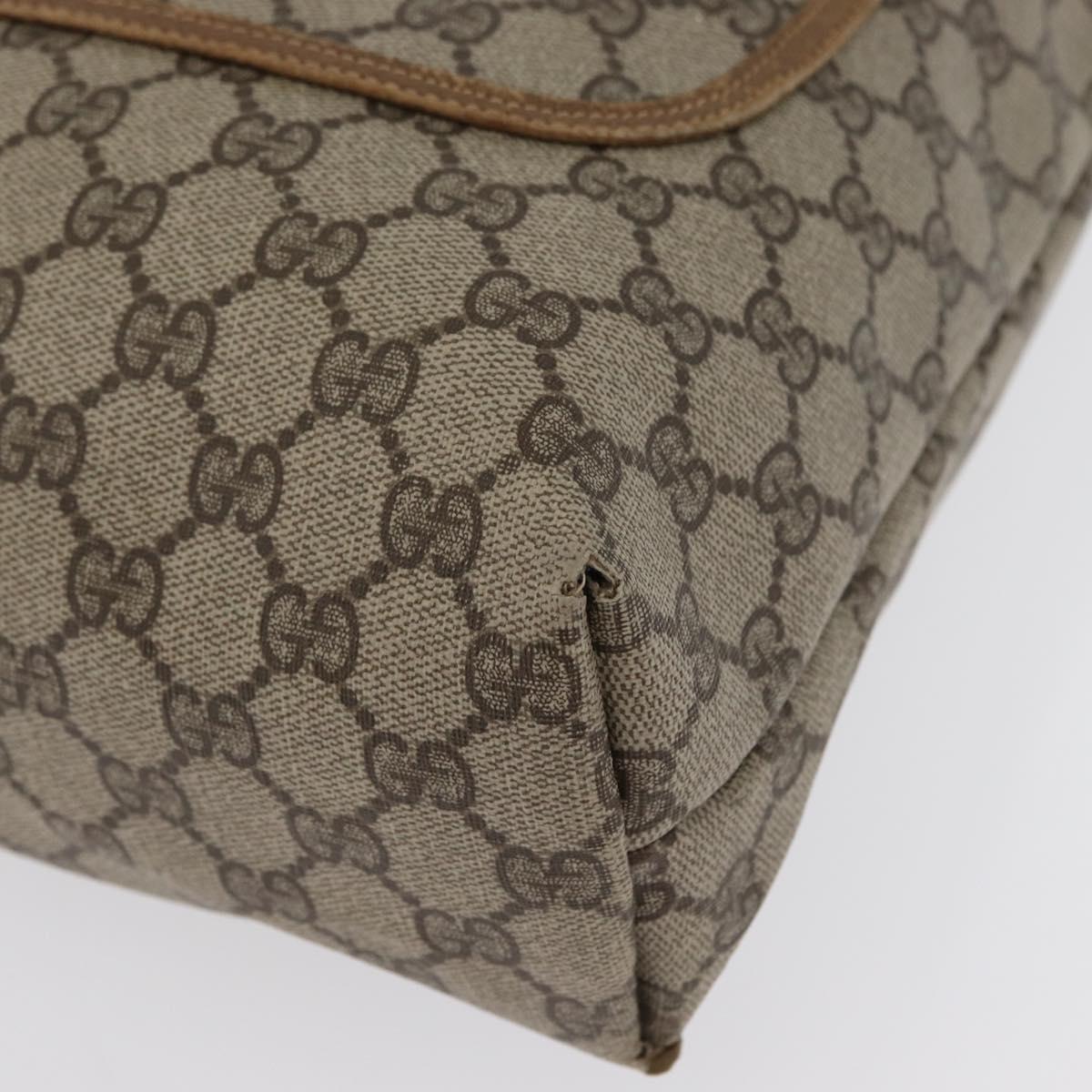 GUCCI GG Supreme Web Sherry Line Tote Bag PVC Beige Gold 39 02 003 Auth 172935