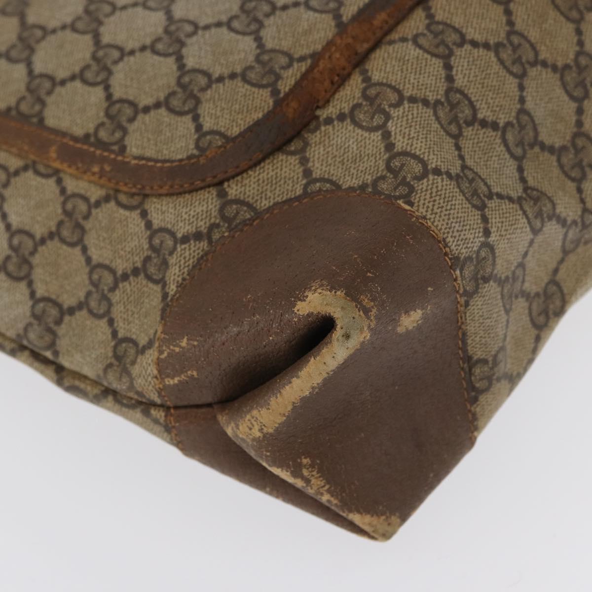 GUCCI GG Supreme Web Sherry Line Bag PVC Beige Gold 002 904 0223 Auth 172936