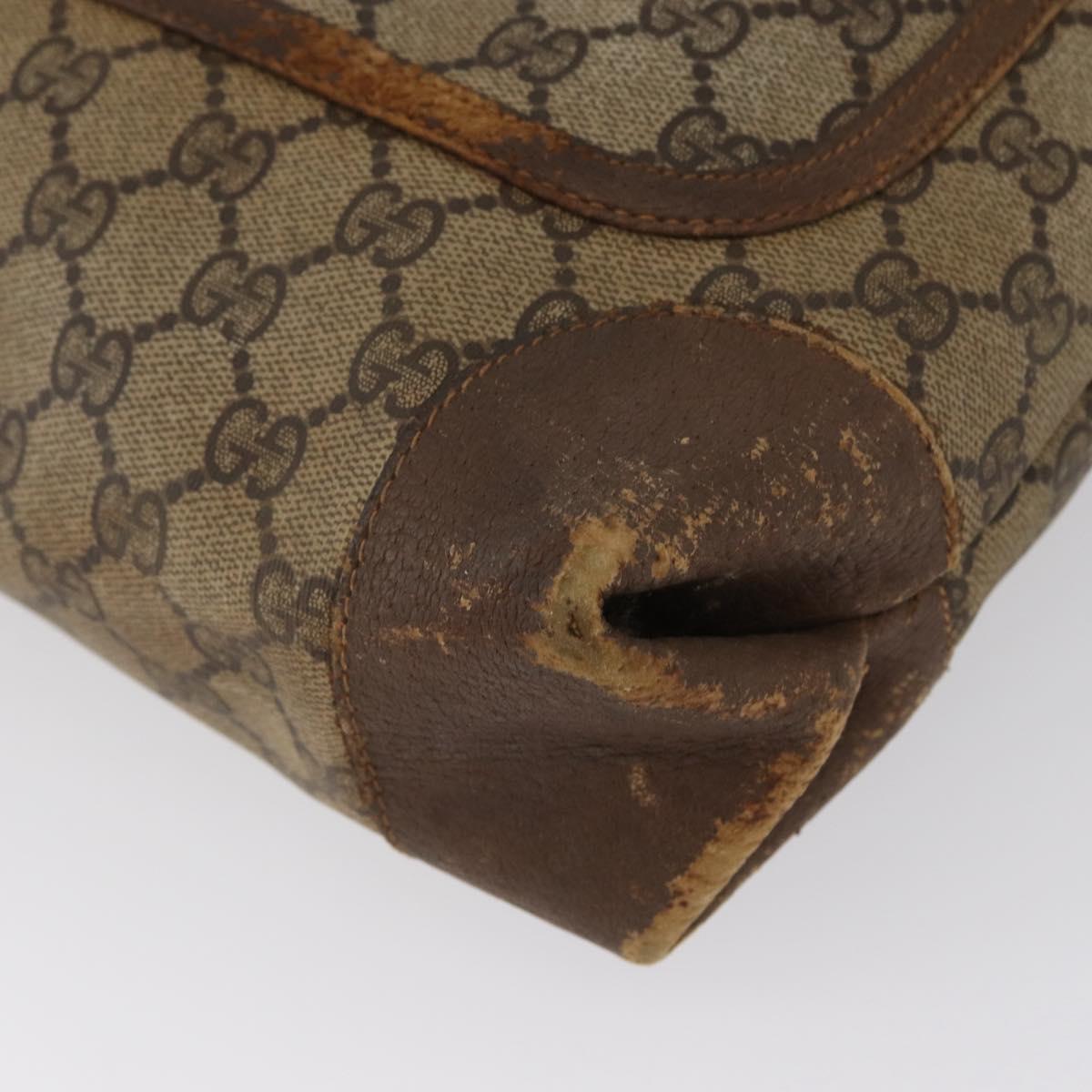 GUCCI GG Supreme Web Sherry Line Bag PVC Beige Gold 002 904 0223 Auth 172936