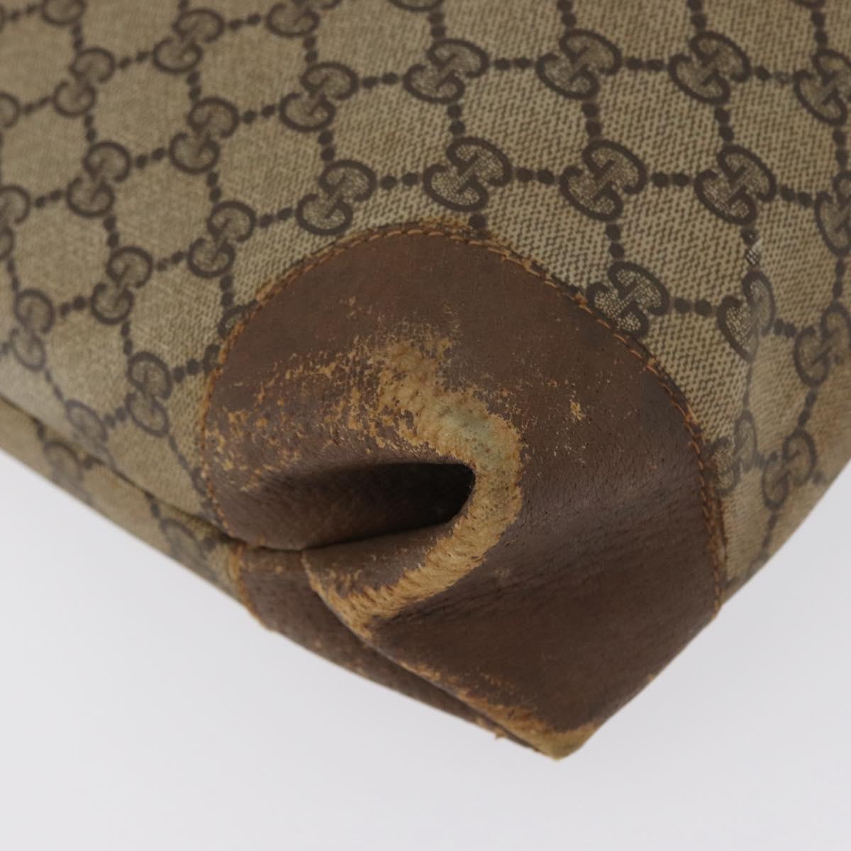 GUCCI GG Supreme Web Sherry Line Bag PVC Beige Gold 002 904 0223 Auth 172936
