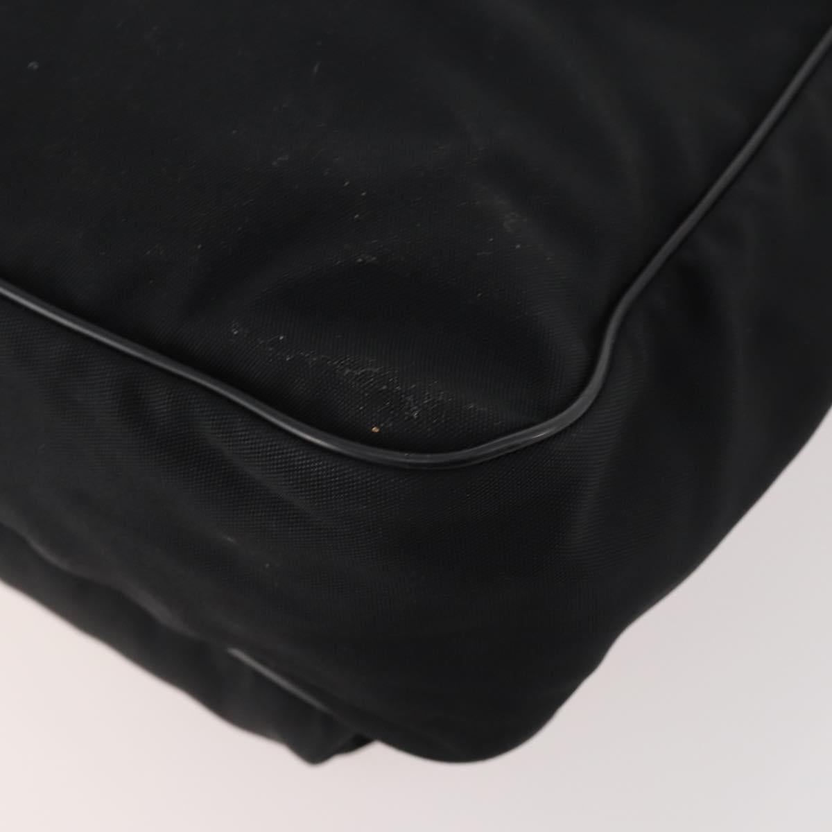 GUCCI Shoulder Bag Nylon 2way Black Silver Auth 172937