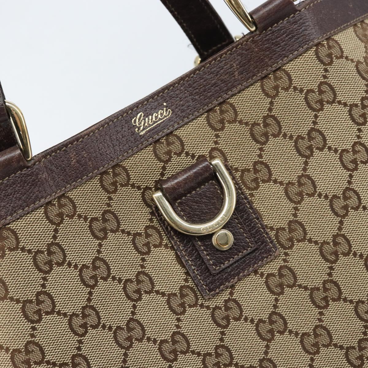 GUCCI GG Canvas Abbey Tote Bag Beige Gold 141472 Auth 172941