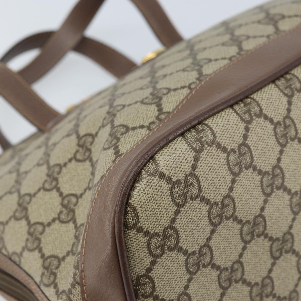 GUCCI GG Supreme Hand Bag PVC Leather Beige Gold 000 46 6004 Auth 172947