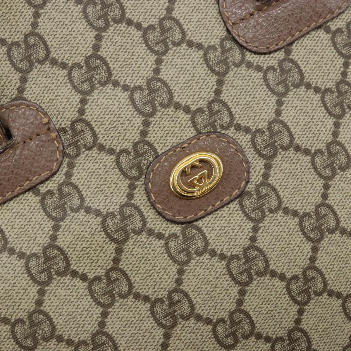 GUCCI GG Supreme Hand Bag PVC Leather Beige Gold 000 46 6004 Auth 172947