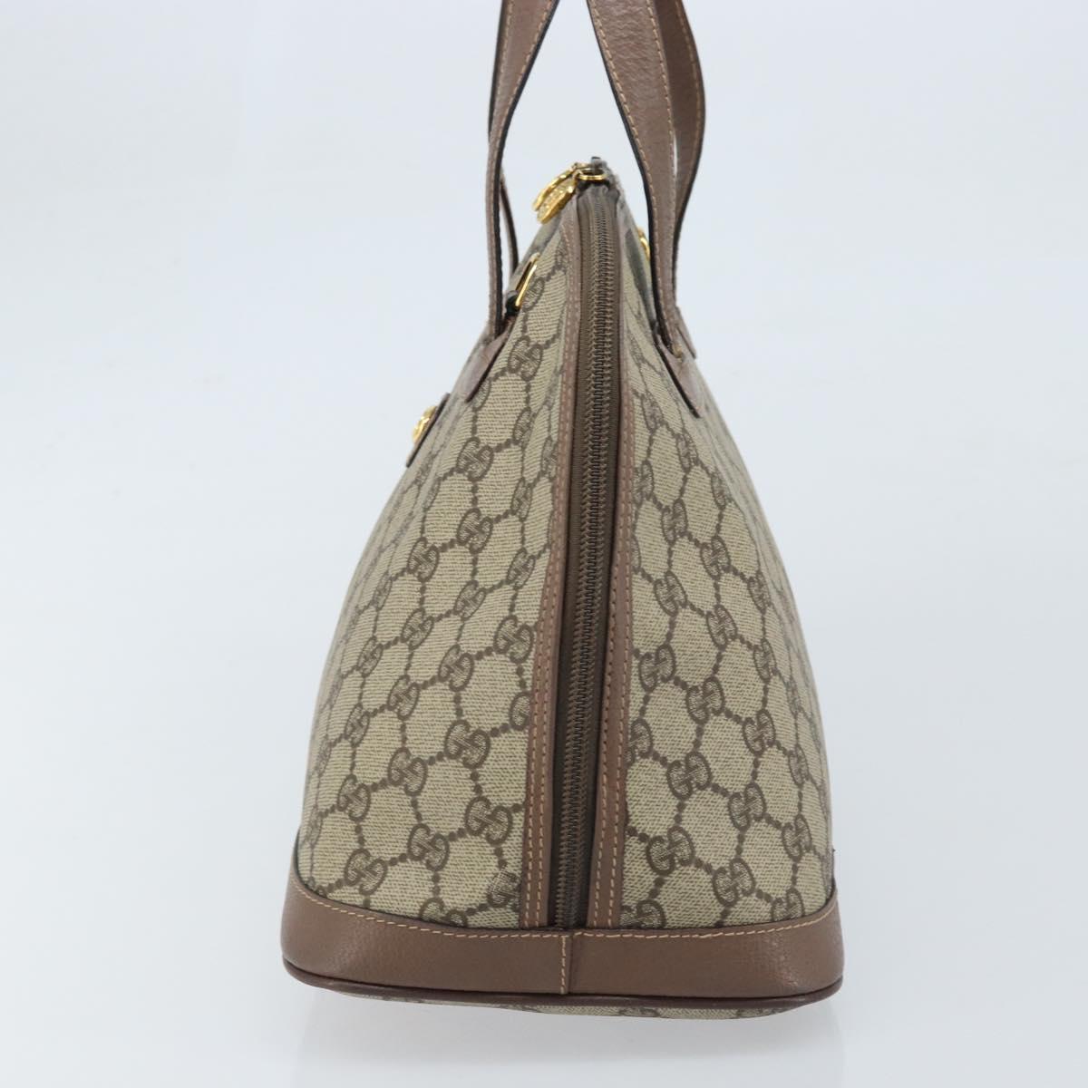 GUCCI GG Supreme Hand Bag PVC Leather Beige Gold 000 46 6004 Auth 172947