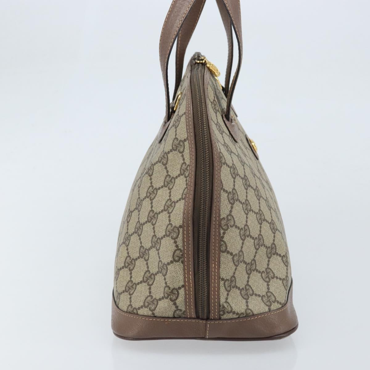 GUCCI GG Supreme Hand Bag PVC Leather Beige Gold 000 46 6004 Auth 172947