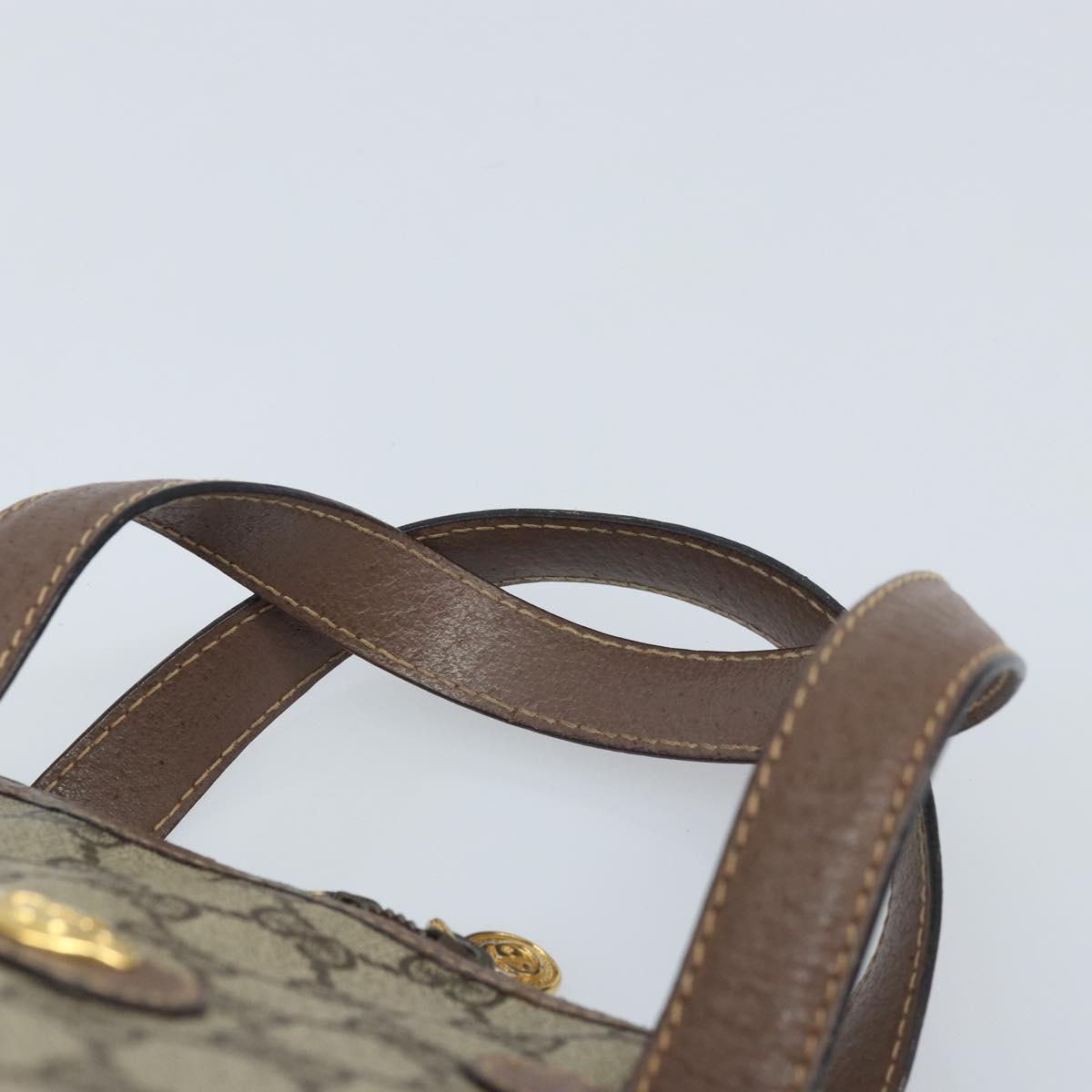 GUCCI GG Supreme Hand Bag PVC Leather Beige Gold 000 46 6004 Auth 172947
