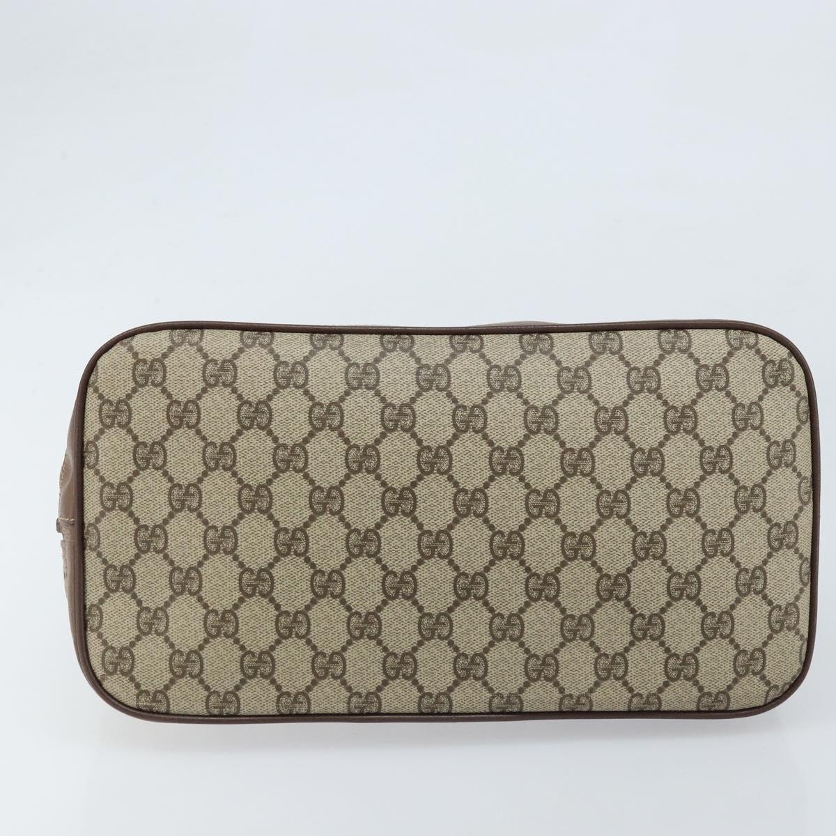 GUCCI GG Supreme Hand Bag PVC Leather Beige Gold 000 46 6004 Auth 172947