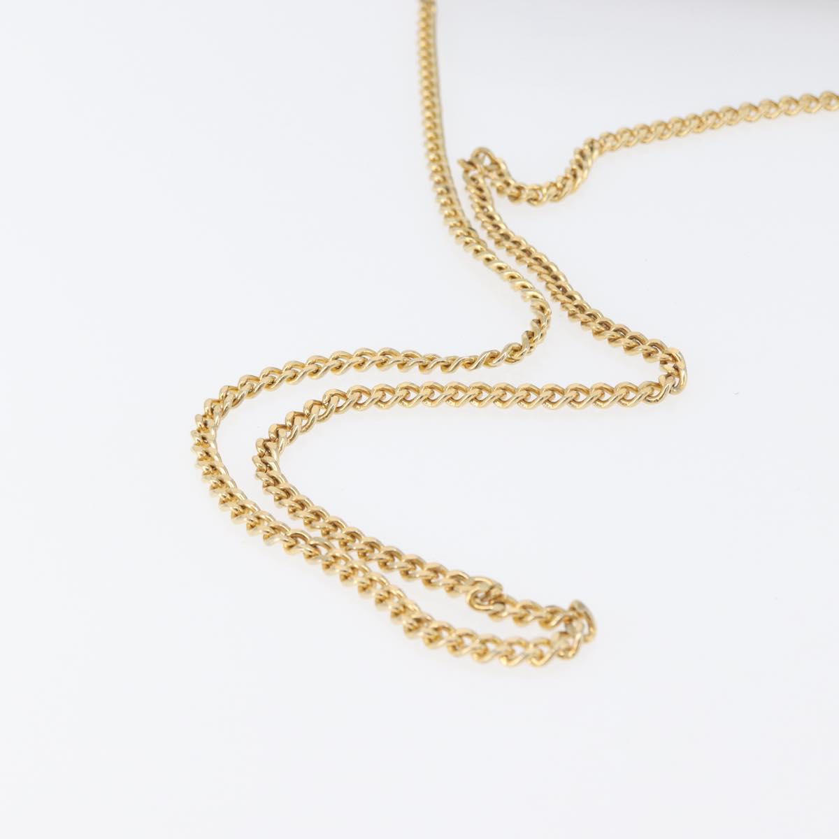 Christian Dior Chain Shoulder Bag Leather Navy Gold Auth 172959