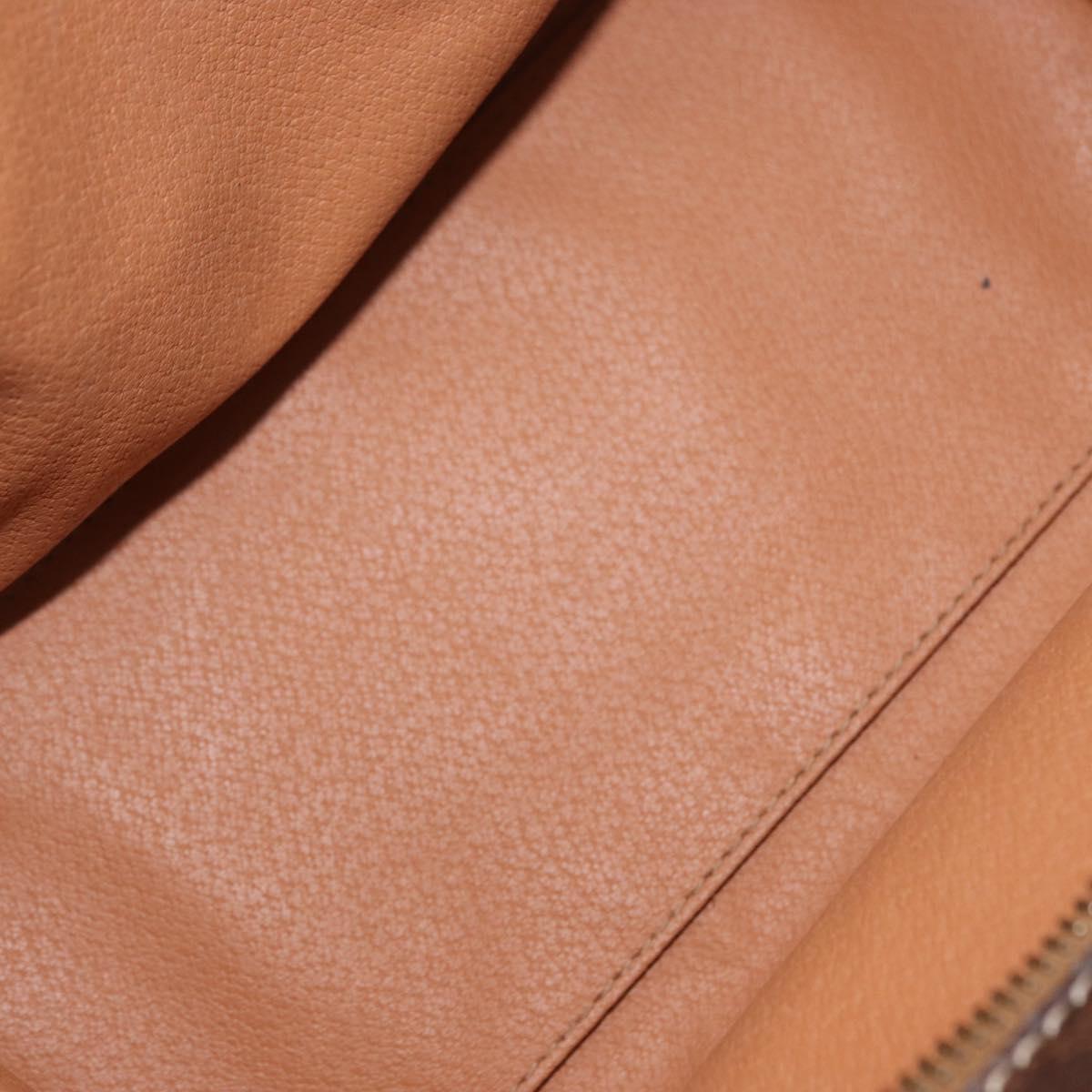CELINE Macadam Canvas Hand Bag PVC Leather Brown Gold Auth 172965