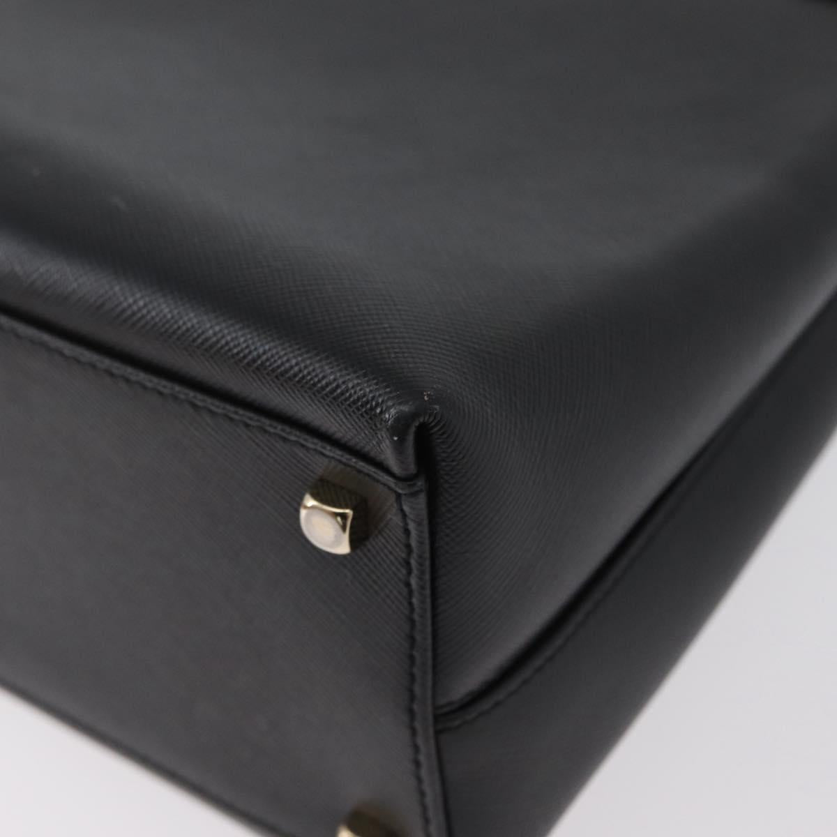 Salvatore Ferragamo Gancini Hand Bag Leather Black Gold Auth 172966