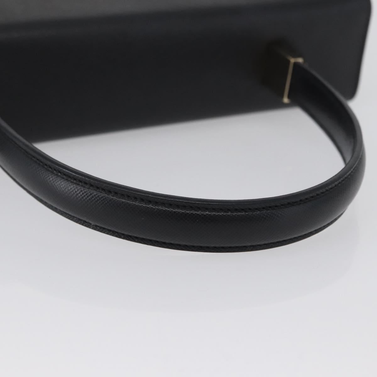 Salvatore Ferragamo Gancini Hand Bag Leather Black Gold Auth 172966