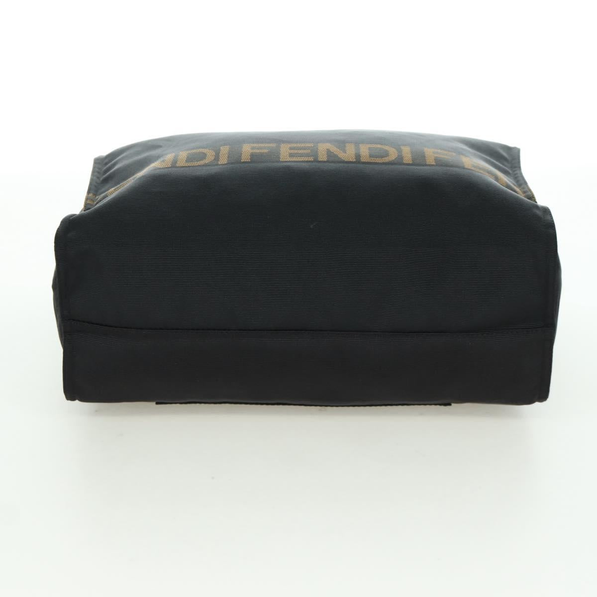 FENDI Hand Bag Nylon Black Silver Auth 172972V