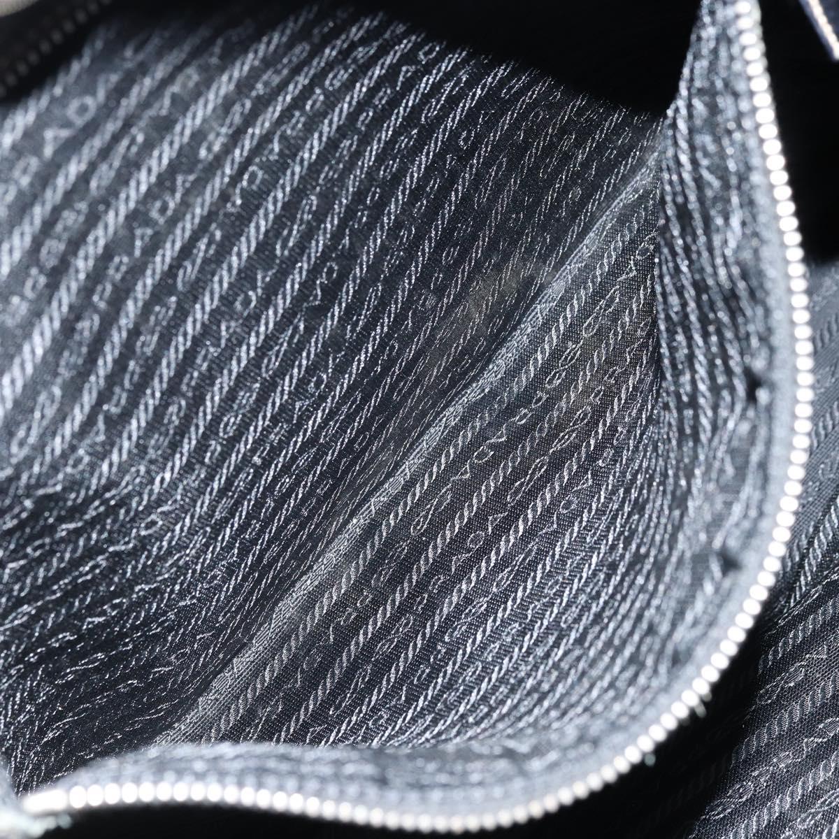PRADA Tote Bag Nylon Black Silver Auth 172974