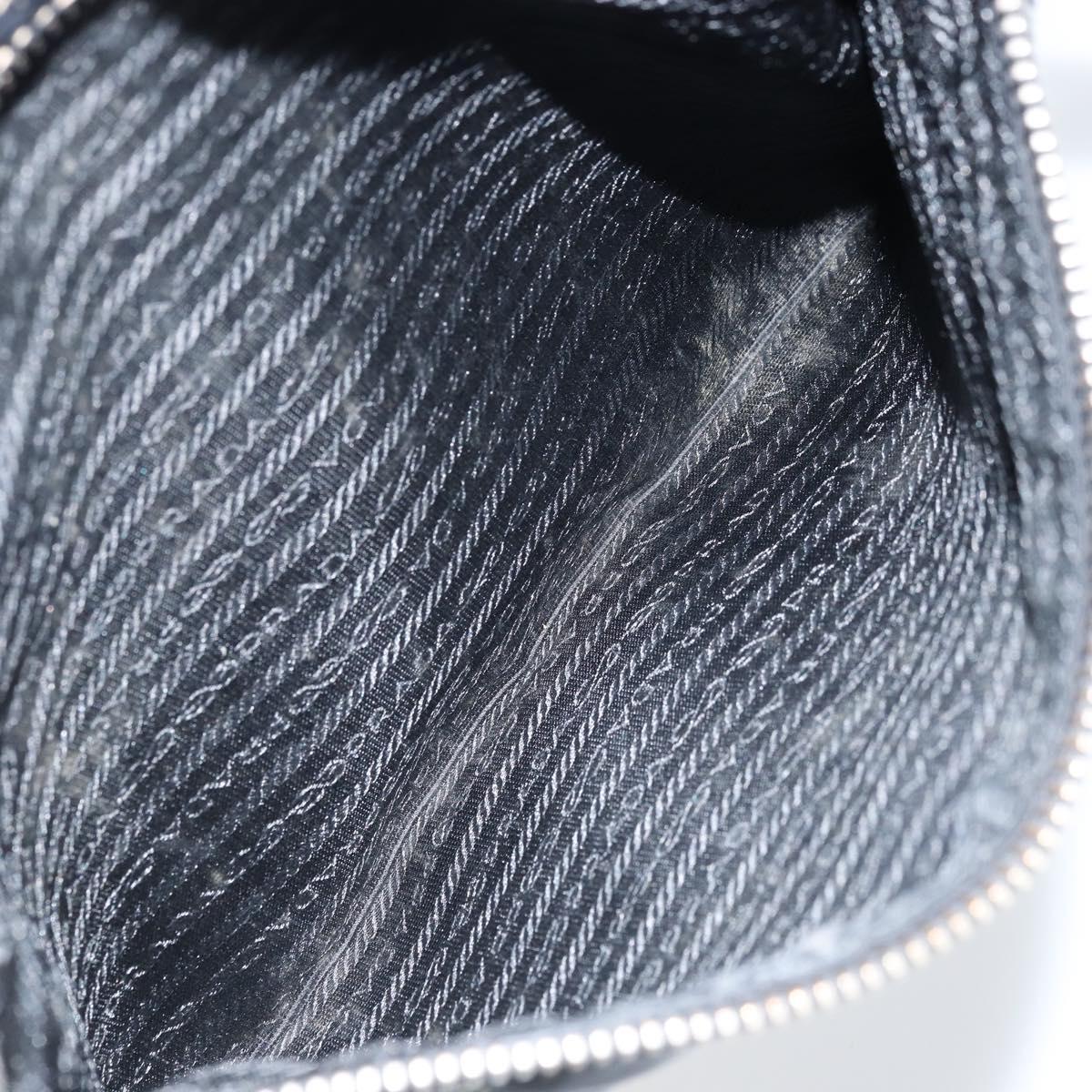 PRADA Tote Bag Nylon Black Silver Auth 172974