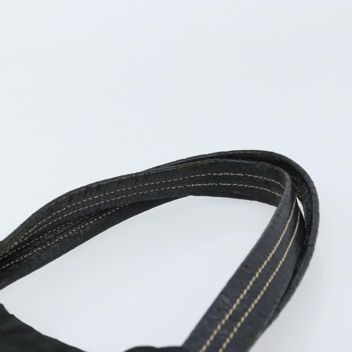 PRADA Tote Bag Nylon Black Silver Auth 172974