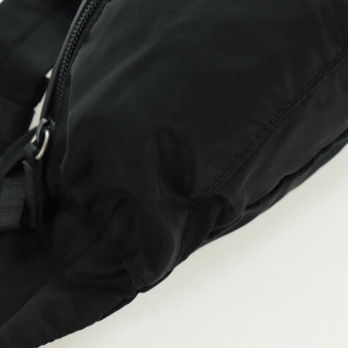 PRADA Waist bag Nylon Black Silver Auth 172984V