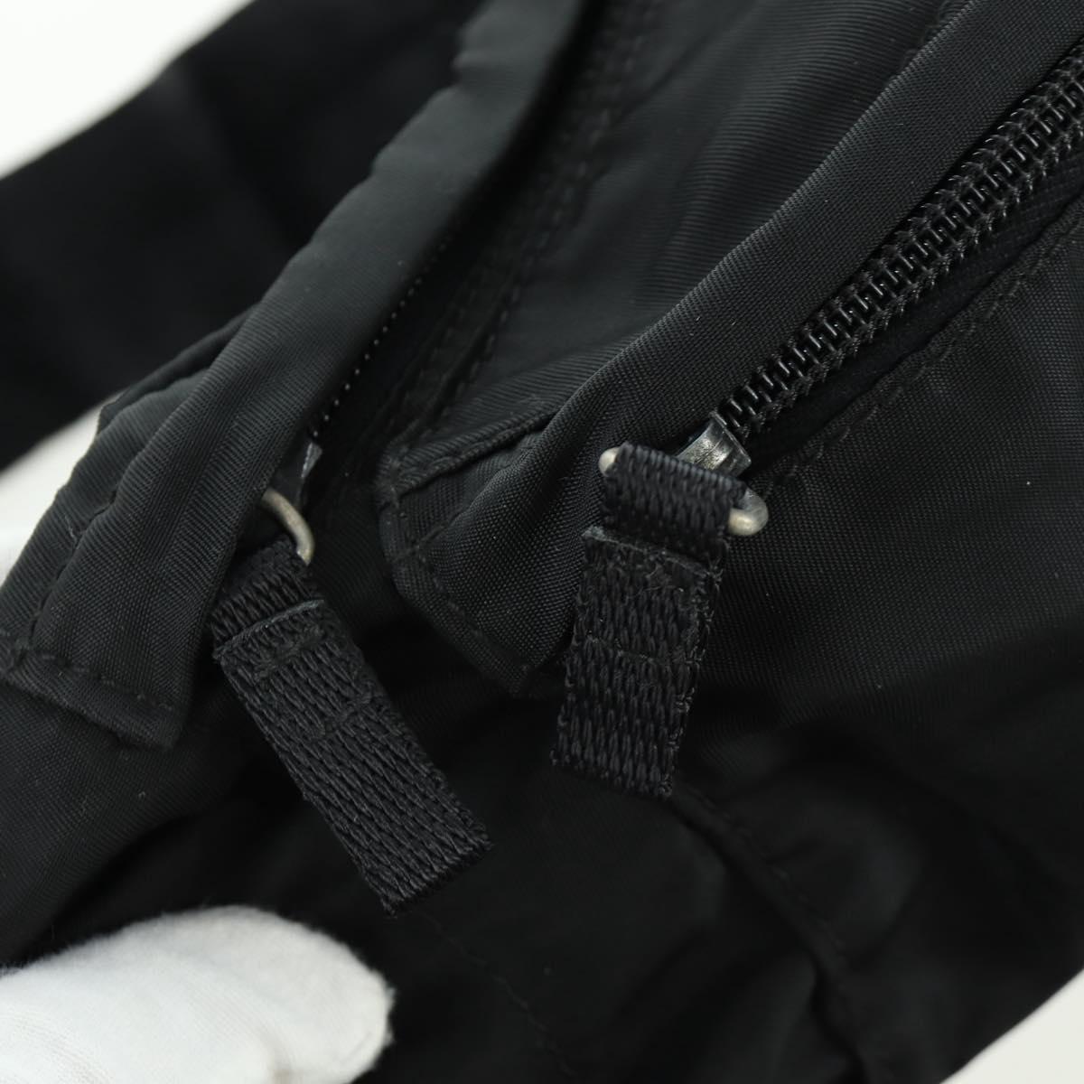 PRADA Waist bag Nylon Black Silver Auth 172984V