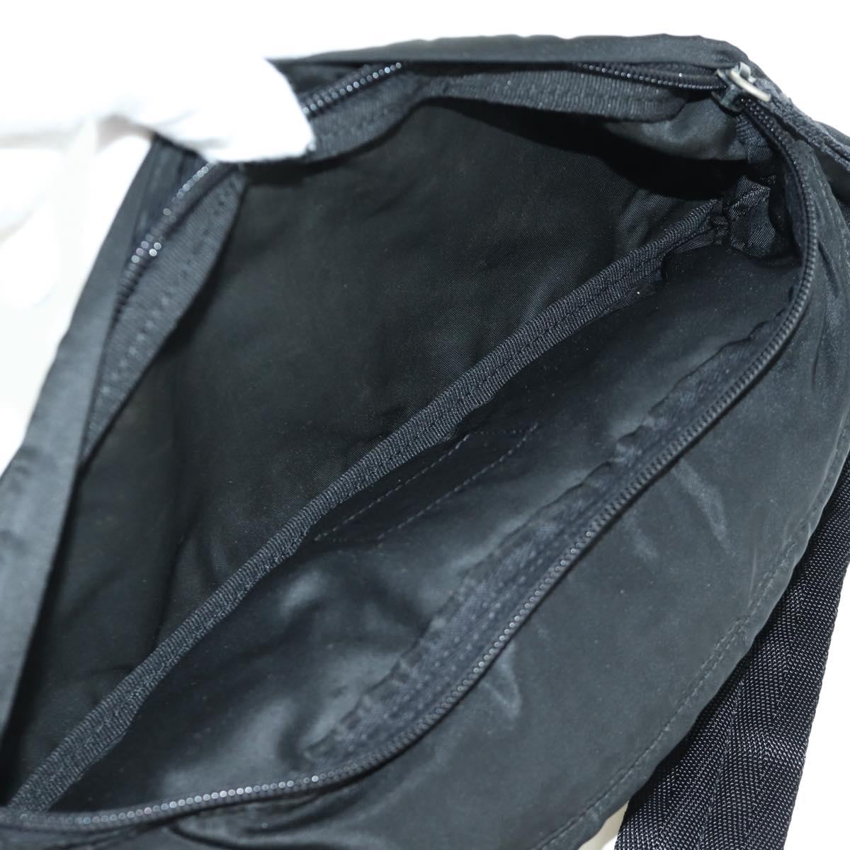 PRADA Waist bag Nylon Black Silver Auth 172984V
