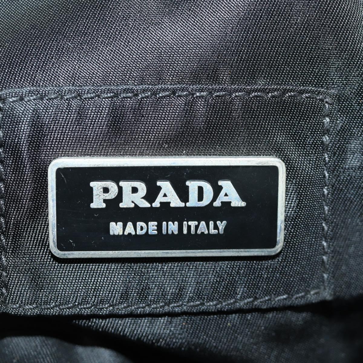 PRADA Waist bag Nylon Black Silver Auth 172984V